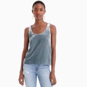 J. Crew Gray Velvet Tank Top Size 00 Casual Party Minimalistic Blouse Soft